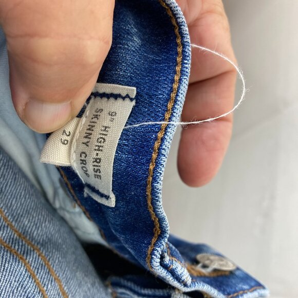 Madewell Womens Sz 29 High Rise Skinny Crop Jeans Blue Stretch Denim - Picture 7 of 8